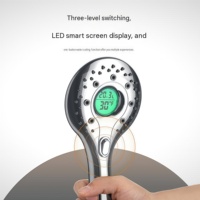 Douche à main à affichage LED, certifiée CUPC, haute pression avec affichage de la température, pour usage domestique en salle de bain, directement de l'usine