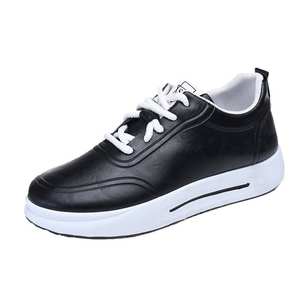 Zapatos de cuero de diseño casual de negocios para primavera/otoño, con aumento de altura, de PU suave, impermeables, con cordones, estilo casual para caminar. - Product Image 1