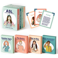 Cartes flash de langage des signes sur mesure, langage des signes américain ASL, cartes flash éducatives en papier pour l'enseignement