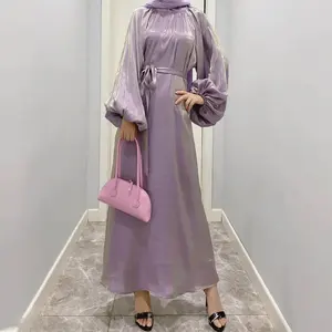 Dress Party Modest Evening Ruffles Puff Sleeve Islamic Dubai Traditional Muslim Clothing Muslim Women Party Mod