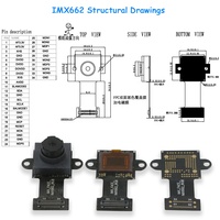 Modul Kamera Starlight Low Illumination Wide Dynamic IMX662 1080P 60fps/90fps MIPI Global Shutter dengan FOV 90 Derajat untuk Keamanan