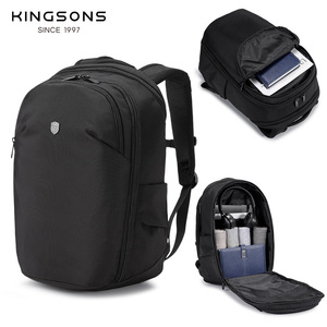 Kingsons Business <b>Backpack</b> Large Capacity Laptop Compartment Unisex Outdoor Commuter Bag Gray And <b>Black</b> - Product Image 4