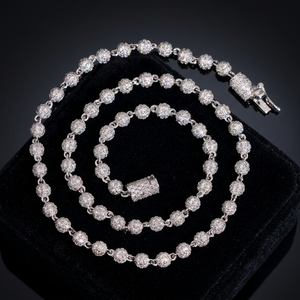 Collar de Cadena Cubana con Cuentas de Moissanita Certificada GRA KARATS N16374, Chapado en Oro Blanco de 18K sobre Plata 925, Estilo Hip Hop, 41.7g - Product Image 3