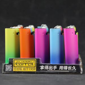 Encendedor de cigarrillos de gas butano con logo grabado degradado de carcasa de metal Clippe español - Product Image 3