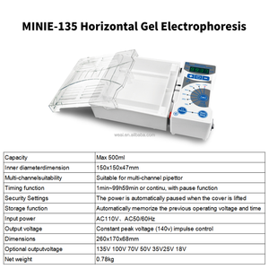 Système d'alimentation intégré pour électrophorèse horizontale sur gel portable – Séparation d'<span class=keywords><strong>ADN</strong></span>, ARN et acides nucléiques en laboratoire – Électrophorèse sur gel d'agarose - Product Image 3