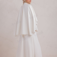 Robe Abaya élégante en tissu ivoire structuré de qualité supérieure avec poignets larges, idéale pour le Ramadan et l'Aïd, personnalisable, commande en gros, pour femmes musulmanes, tenue de soirée