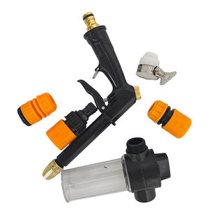 Pistola de Agua de Alta Presión Ajustable, Juego de 5 Piezas, Cuerpo de Plástico Negro con Revestimiento de Cobre, Resistente, para Lavado de Autos - Product Image 5