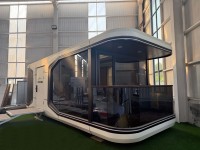 Bureau modulaire préfabriqué en acier sur mesure, super grand, insonorisé, capsule spatiale préfabriquée, 1/2 chambre, salon, cuisine