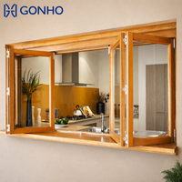 Fenêtre pliante horizontale sans cadre en aluminium à rupture de pont thermique GONHO avec isolation thermique, garantie 5 ans, conforme aux normes NFRC et CE