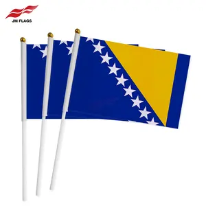 Sức mạnh nhà máy bosnia và herzegovina tay cờ 14*21cm cờ của bosnia và herzegovina