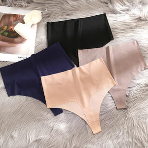 ハイウエストスポーツアンチピンチヒップセクシー女性用下着跡のつかないアイスシルクT字型ヨガGストリング女性用パンティー - Product Image 4