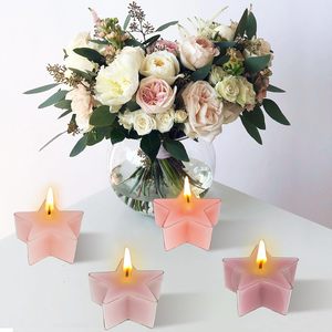 キャンドルキャンドルキャンドルグラデーションピンクローズ花びら香り付きティーライトキャンドル12パック - Product Image 6