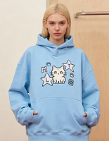 Sweat-shirt court à capuche pour femmes, motif chat, brodé, avec poche kangourou et oreilles, collection automne 2025, pour amoureuses des animaux