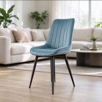 Chaise d'appoint en tissu pour salle à manger, design sans accoudoirs, dossier capitonné à grille, pieds en métal résistants à l'usure, mobilier domestique pour appartement