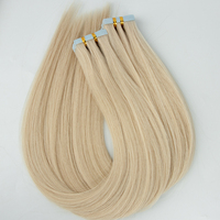 Extensions de cheveux invisibles en ruban adhésif, 100% cheveux russes Remy, réutilisables, faciles à installer, lisses comme de la soie, qualité supérieure 12A