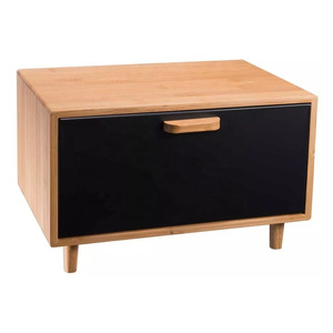 Boîte à pain en bambou KJC 30x20x25cm avec tiroir pour rangement de cuisine - Product Image 2