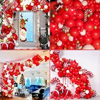 Kit de guirlande de ballons de Noël, boîte cadeau, cannes en sucre, étoiles menthe poivrée, rouge, blanc, or, arche en latex, fournitures de décoration pour fêtes de fin d'année