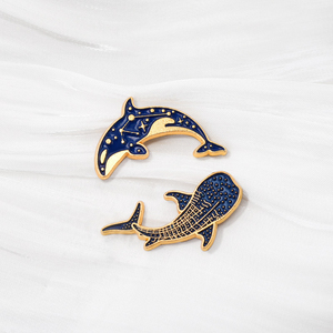 Broche de Moda con Diseño de Delfín y Ballena, Juego de Broches Divertidos, Micro Insignia, Accesorios de Ropa Combinables con Todo - Product Image 2