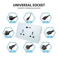 Prise murale universelle EU US UK pour maison intelligente avec prise d'alimentation WiFi Tuya 16A de type c USB Fonctionne avec Alexa Google Home