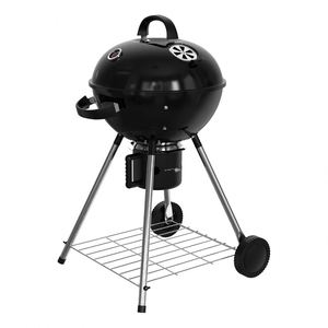 Parrilla Portátil Moderna de Acero Inoxidable Negro para Barbacoa, Ahumador Pequeño con Ventilador Ajustable, Fácil de Encender con Carbón/Leña, para Exteriores - Product Image 1