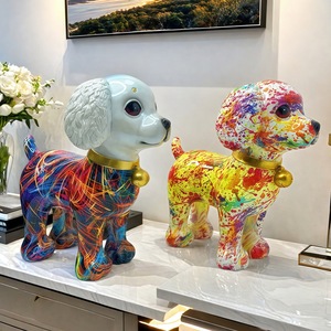 Cross-border New Creative Transfer Bell <b>Dog</b> <b>Ornament</b> Home Living Room Entrance Desktop Decoration Epoxy Resin Folk Art Sculpture - Product Image 3