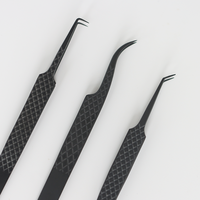 Pince à cils professionnelle noire en forme de botte pour extensions de cils, outils de prélèvement de volume haute précision, fournitures de salon en gros