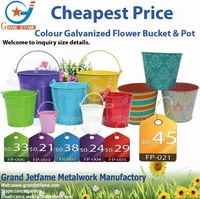 Pot Bunga Mini dari Logam Galvanis