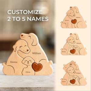 Ensemble de puzzles familiaux en <span class=keywords><strong>bois</strong></span> chaud, sculptures en <span class=keywords><strong>bois</strong></span> <span class=keywords><strong>massif</strong></span>, artisanat, décorations d'intérieur, objets de décoration, cadeaux commémoratifs de festival - Product Image 3