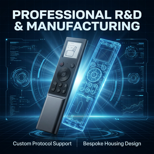 JCXK RCT5013 Luxury Smart Furniture Controller | Fixed | 13-Key | Paper-like E-ink Display | Anodized Aluminum Control Remote
