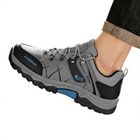 Chaussures de montagne pour hommes style coréen, color-block, nouvelle collection printemps, respirantes, à lacets, tige en cuir synthétique, antidérapantes