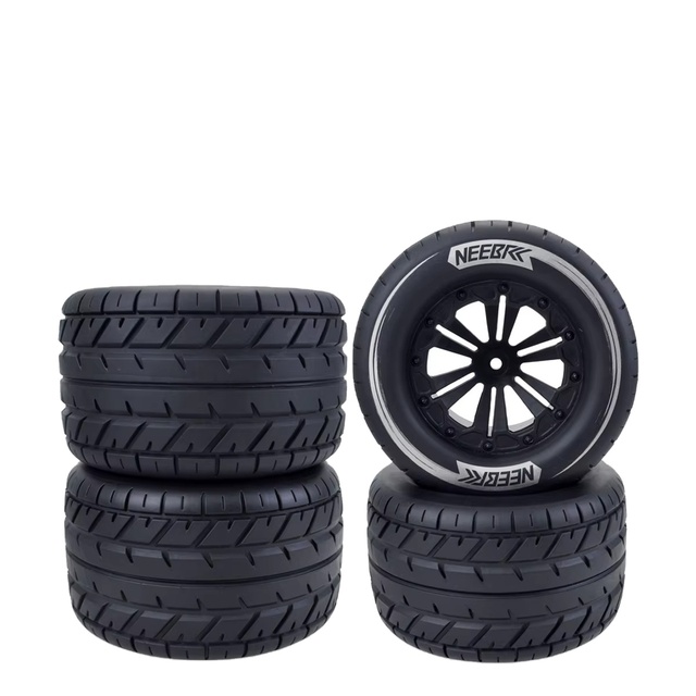 NEEBRC 4PCS 115mm 1/10 RC Car Rubber Tire Wheel Tyre 12mm Hex for RC Monster Off-road Buggy Redcat HPI Traxxas Savage XS TM