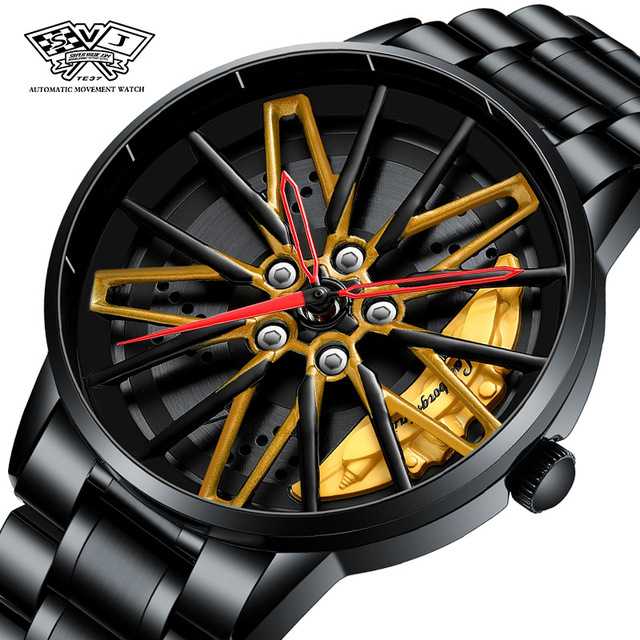 Men's Watch Car Wheel Modified Rs7 Men's Watch Hydraulic Stereohollow Quartz Watch