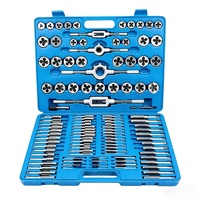 Kit de taraudage et de filetage manuel 110 pièces en acier au carbone haute dureté, comprenant tarauds et filières, pour la réparation de filetages, Chine