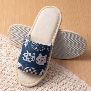 Pantuflas Personalizadas de Lino con Estampado Multicolor para Interiores, Pantuflas Desechables para Spa, Viajes, <span class=keywords><strong>Hotel</strong></span> e Invitados - Product Image 6