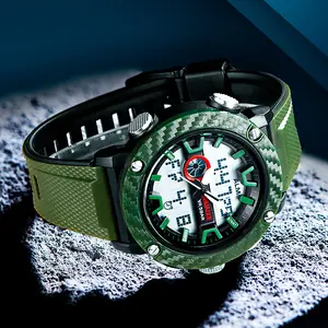 Shiyunme relógio pulseira de silicone, relógio digital para homens, faixa impermeável, esportivo, colorido 1027