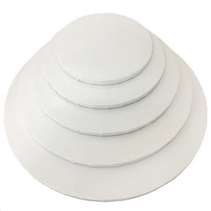 Precio al por mayor 4 6 8 10 12 14 pulgadas Rectángulo redondo Tablero de pastel corrugado blanco - Product Image 1