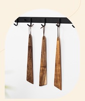 Ustensiles de cuisine en bois de teck naturel brun Natura de 12 pouces, spatule, ensemble de spatules plates de cuisine, 2 pièces, petite spatule pour la cuisson