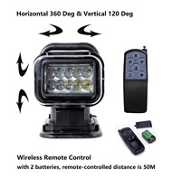 Projecteur à télécommande LED professionnel tout-terrain camion voiture bateau rotatif 50W 360 degrés Led lumière de recherche