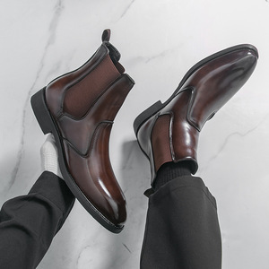 Botas de Tobillo Doradas para Hombre, Talla Grande 46, Punta Puntiaguda, Modernas y de Lujo, de Cuero Brillante, 2026 - Product Image 4