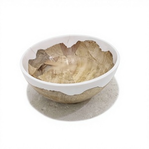 Rustic Mango Wood & Resin Salad <b>Bowl</b> for Home Hotel Restaurant Dinnerware Best Seller Wood Resin <b>Large</b> <b>Serving</b> <b>Bowl</b> Kitchenware - Product Image 1