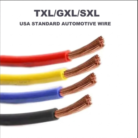 SAE J1128 TXL GXL SXL Stranded Automotive Thin Wall XLPE Primary Auto Cable High Temp Cross Linked Harness