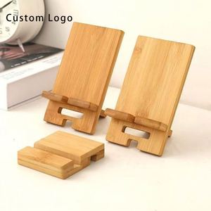 Polished Wooden Phone Stand - Bamboo Decorative <b>Holder</b> for Office - Product Image 1