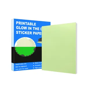 Drop Shipping A4 A3 Größe Fluor scent Luminous Glow In The Darkness Kunden spezifisches Glow In The Dark Papier Inkjet Sticker Paper