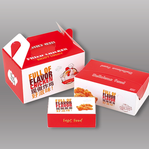 Caja de Papel para Llevar Comida, con Logotipo Personalizado, Resistente al Aceite, Desechable, para Empacar Comida Rápida como <span class=keywords><strong>Pollo</strong></span> Frito y Hamburguesas - Product Image 2
