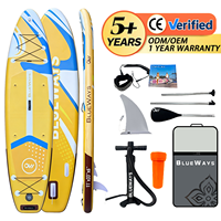 Planche à pagaie gonflable en bois grainé 11'x33"x6'', SUP stable pour adultes, épaisseur 15 cm, planche de yoga et de stand-up paddle pour la famille, 335 cm