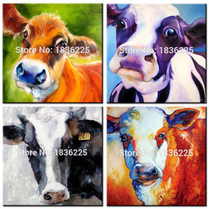 <span class=keywords><strong>Peinture</strong></span> à l'huile abstraite d'animaux peinte à la main en gros, <span class=keywords><strong>peinture</strong></span> à l'huile <span class=keywords><strong>de</strong></span> tête <span class=keywords><strong>de</strong></span> vache moderne sur toile pour décoration murale - Product Image 2