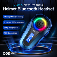 Q08 MAX antibruit casque de moto interphone casque de moto 2 voies avec écran LCD