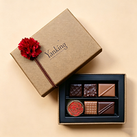 Boîtes à chocolat en papier artistique avec couvercle et base personnalisés, estampage à chaud en or, emballage de luxe noir pour chocolats et bonbons pour les marques haut de gamme