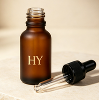 Flacon compte-gouttes en verre ambré dépoli opaque pour huiles essentielles, flacon de recharge cosmétique