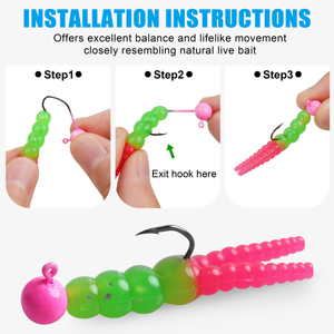 Kit de 109 señuelos para crappie, señuelos blandos tipo grub, anzuelos de pesca tipo jig, señuelos blandos de cola bifurcada, señuelos de natación para trucha, lubina, lucioperca, bluegill y perca. - Product Image 5